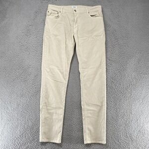 PT05 Jazz Corduroy Pants Mens 36x35 Cream Slim Straight Stretch 5 Pocket